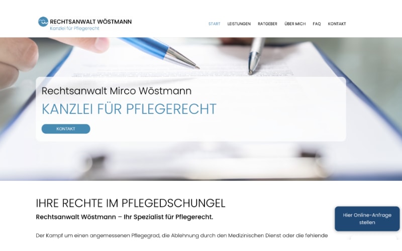 Webdesign Münster, Kanzlei für Pflegerecht