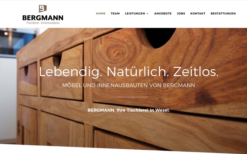 Webdesign Münster Bergmann Tischlerei