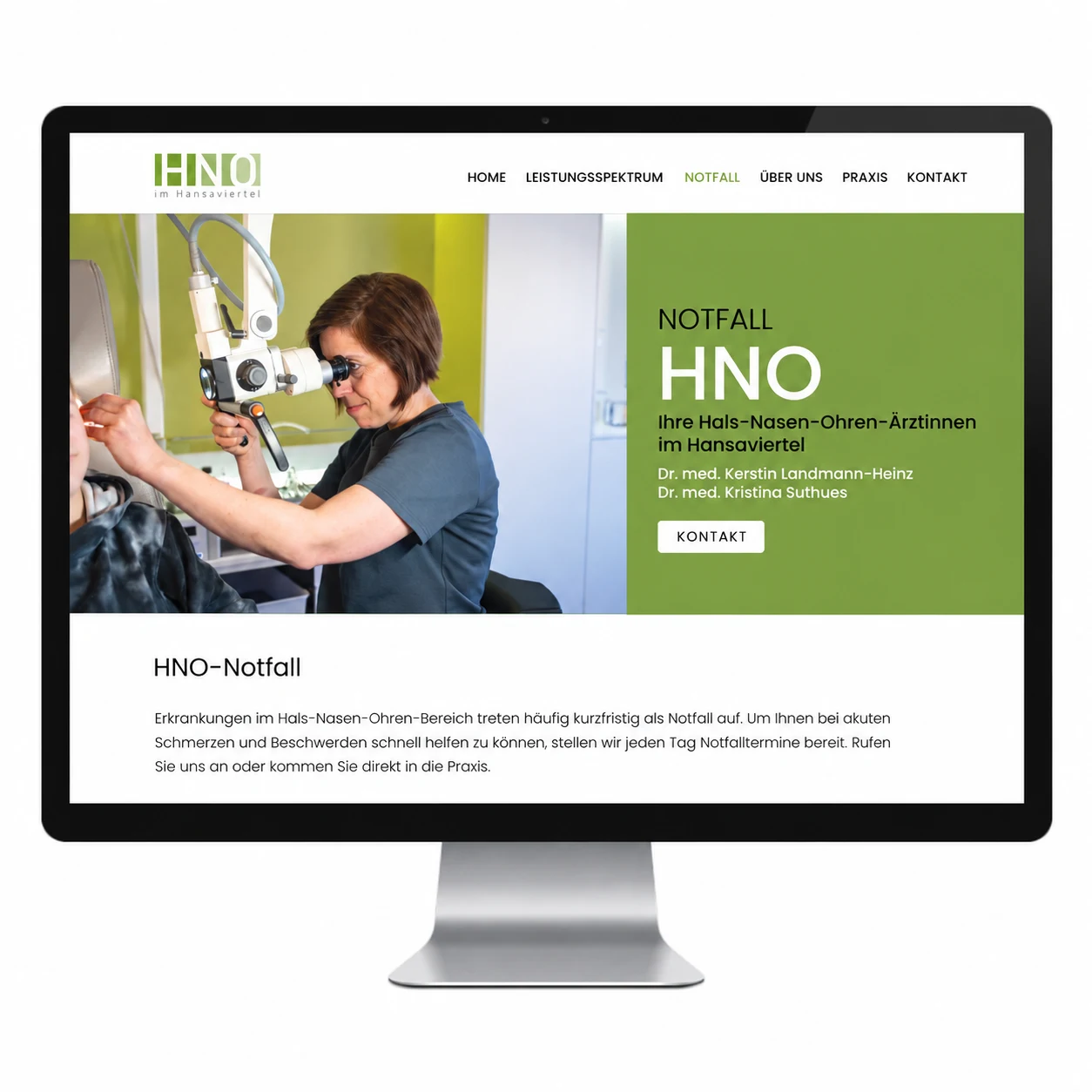 Moderne Website auf einem Desktop-Monitor – professionelles Webdesign aus Münster für Arztpraxen und Unternehmen.